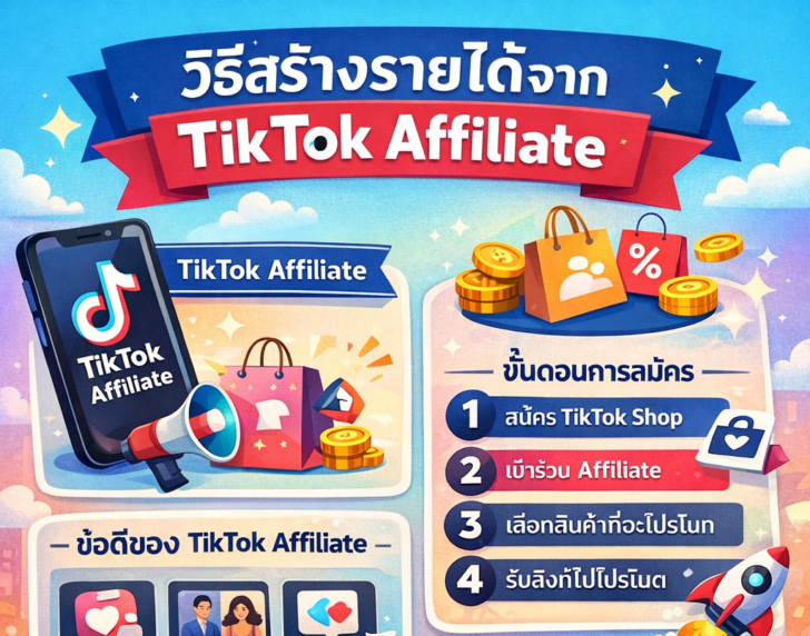 วิธีสร้างรายได้ Tiktok Affiliate